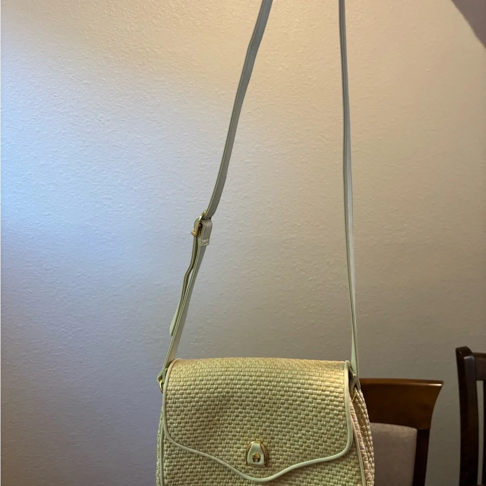 Etienne Aigner Cream Woven Crossbody Bag - Picture 2 of 7